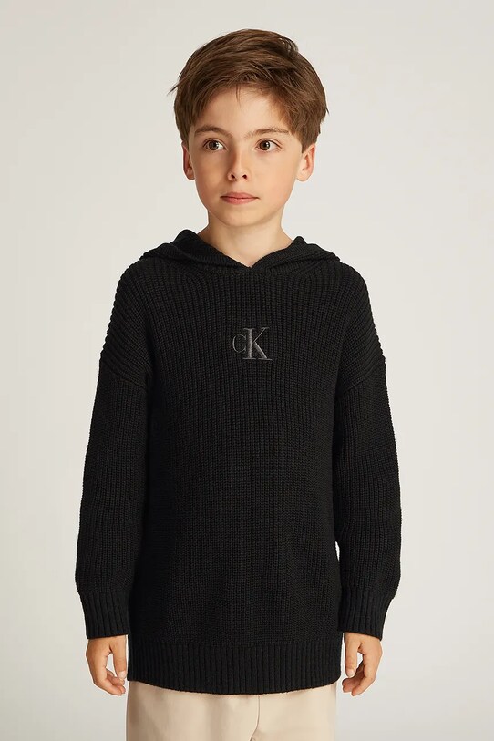 Calvin Klein Jeans sweter bawełniany pozostałe czarny IB0IB02413.116.PPYA