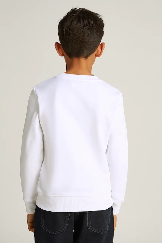 Calvin Klein Jeans bluza bawełniana dziecięca 0 biały IB0IB02375.PPYA