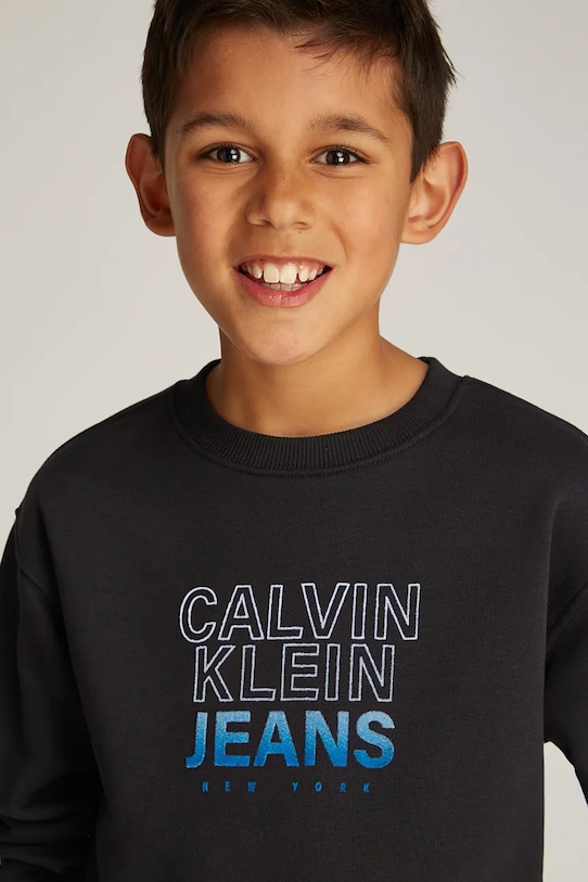 Detská mikina Calvin Klein Jeans IB0IB02376.PPYA čierna