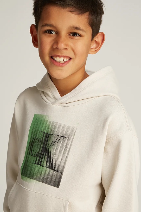 Dječja pamučna dukserica Calvin Klein Jeans 0 IB0IB02380.128.176.PPYA bež