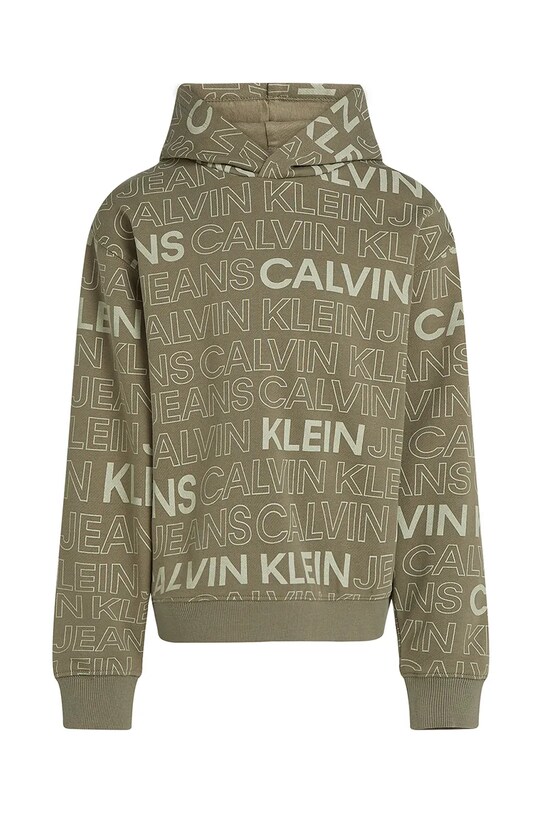Detská bavlnená mikina Calvin Klein Jeans 0 IB0IB02381.116.PPYA zelená SS25