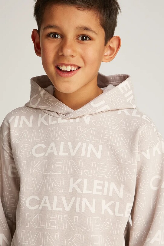 Дитяча бавовняна кофта Calvin Klein Jeans 0 IB0IB02381.128.176.PPYA бежевий