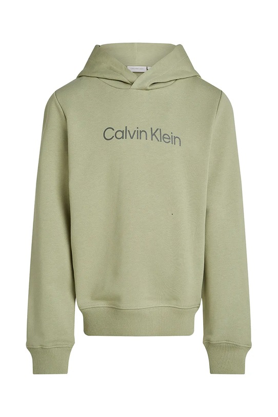 Detská bavlnená mikina Calvin Klein Jeans IU0IU00679.116.PPYA zelená SS25