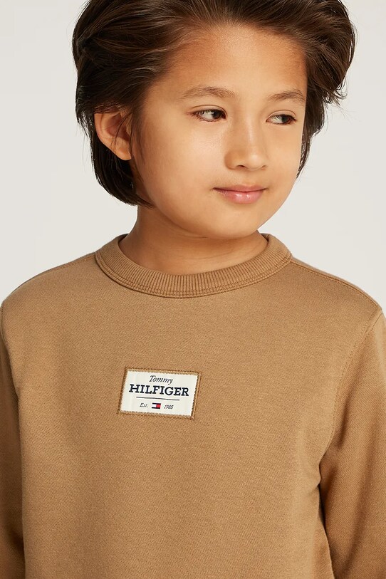 Tommy Hilfiger bluza dziecięca KB0KB09315.98.122.PPYA brązowy