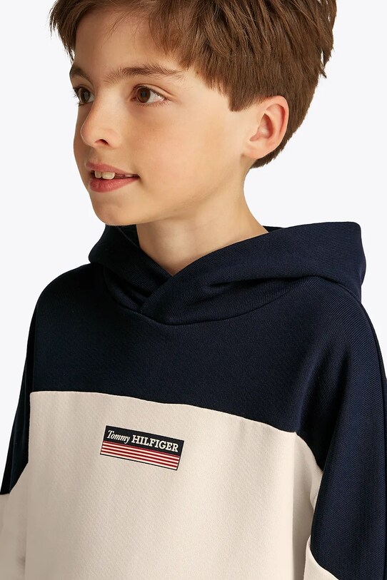 Tommy Hilfiger bluza bawełniana dziecięca beżowy KB0KB09584.PPYA