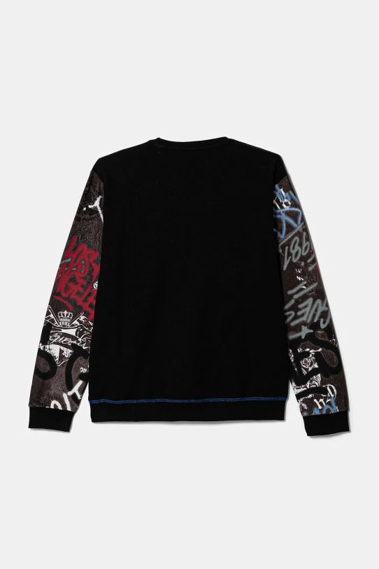 Guess bluza bawełniana dziecięca L5RQ01.KA6R4.PPYA czarny SS25