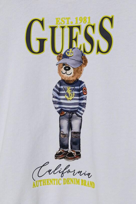 Хлопчик Дитяча бавовняна кофта Guess L5RQ06.KAD74.PPYA білий