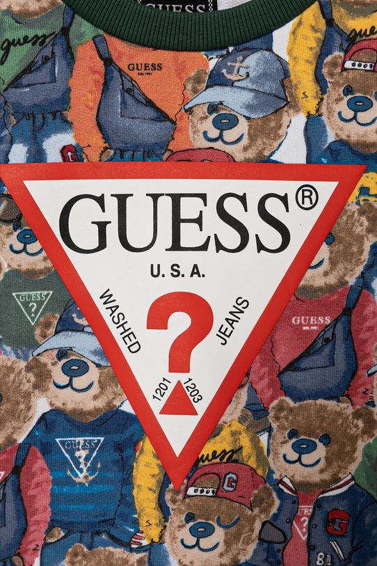 Chłopiec Guess bluza bawełniana dziecięca N5RQ03.KA6R4.PPYA zielony