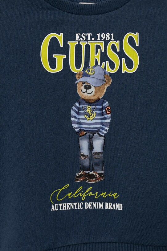 Хлопчик Дитяча бавовняна кофта Guess N5RQ05.KAD74.PPYA темно-синій