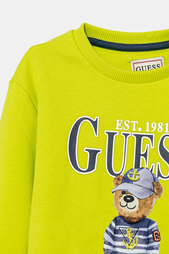 Chlapec Detská bavlnená mikina Guess N5RQ05.KAD74.PPYA zelená