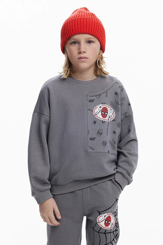 Desigual hanorac de bumbac pentru copii print gri 25SBSK03