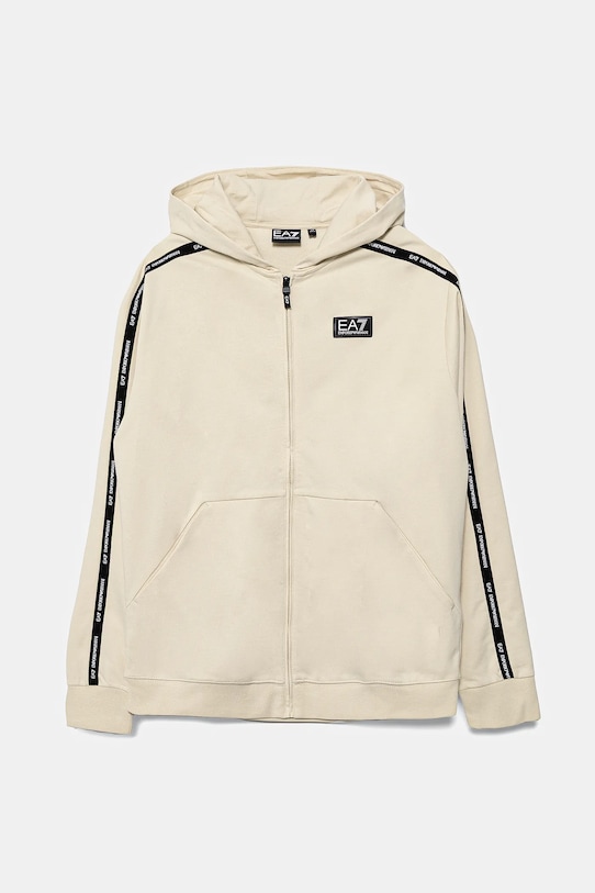 EA7 Emporio Armani hanorac de bumbac pentru copii imprimeu bej 7B000056.AF10380
