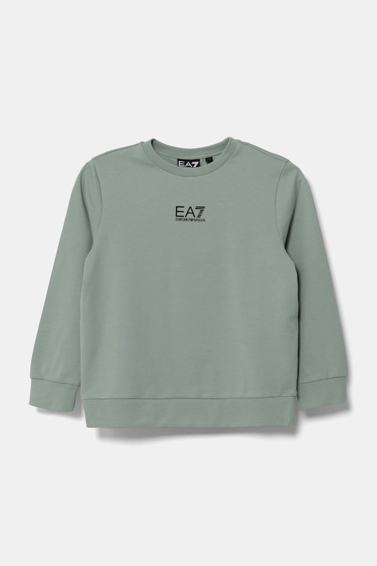 EA7 Emporio Armani hanorac de bumbac pentru copii print verde 7B000025.AF10380