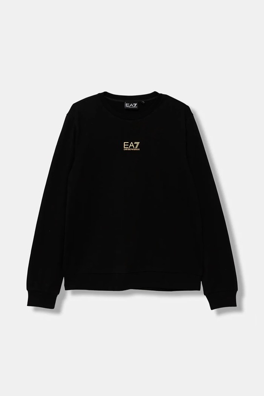 Detská bavlnená mikina EA7 Emporio Armani čierna 7B000025.AF10380