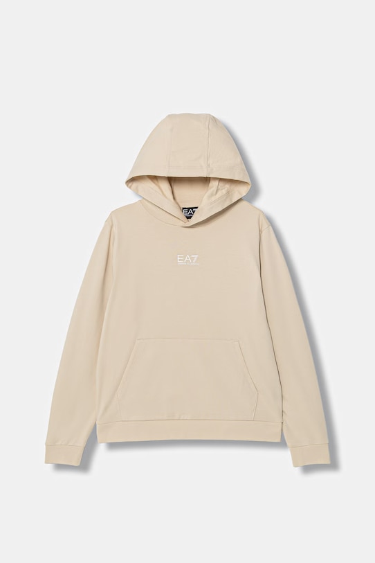 EA7 Emporio Armani bluza bawełniana dziecięca nadruk beżowy 7B000024.AF10380