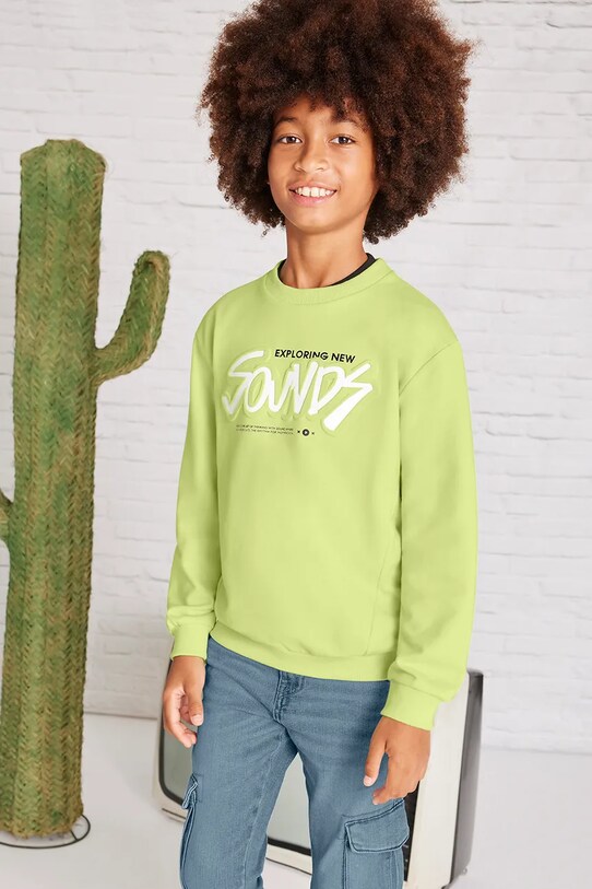 Mayoral bluza dziecięca z elastanem zielony 6483.7E.Junior.PPYA