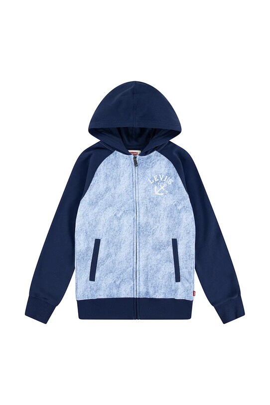 Levi's bluza dziecięca TROMPE LOEIL DENIM HOODIE z kapturem granatowy 8EM394