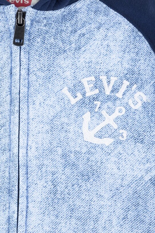 Levi's bluza dziecięca TROMPE LOEIL DENIM HOODIE granatowy 9EM394