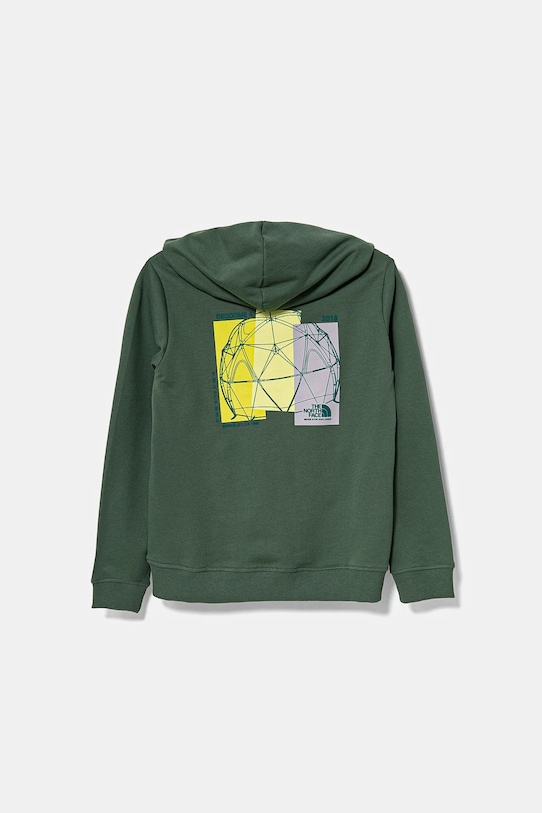 Dětská bavlněná mikina The North Face GRAPHIC RELAXED HOODIE NF0A8AXTHCH1 zelená SS25