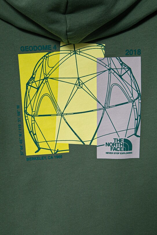 CHLAPEC Dětská bavlněná mikina The North Face GRAPHIC RELAXED HOODIE NF0A8AXTHCH1 zelená