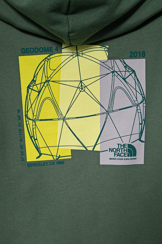 CHLAPEC Dětská bavlněná mikina The North Face GRAPHIC RELAXED HOODIE NF0A8AXTHCH1 zelená