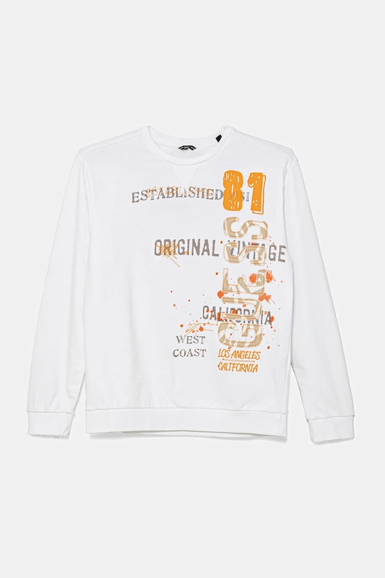 Guess bluza bawełniana dziecięca nadruk biały L5GQ01.KA6R4.PPYA