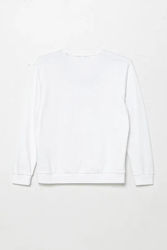 Детски памучен суичър Guess L5GQ01.KA6R4.PPYA бял SS25