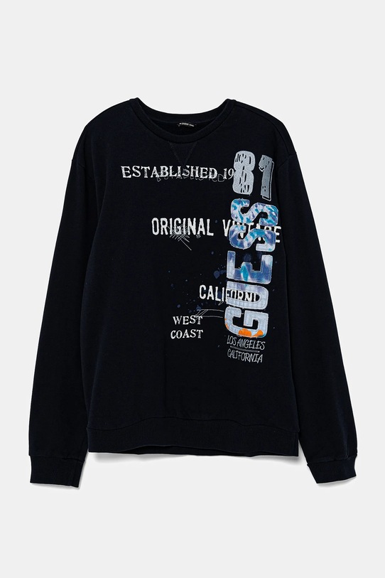 Guess bluza bawełniana dziecięca nadruk granatowy L5GQ01.KA6R4.PPYA