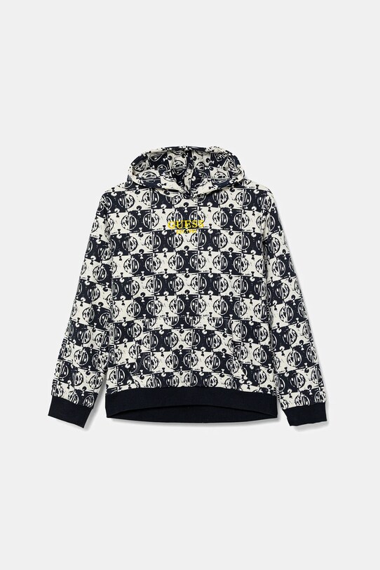 Дитяча бавовняна кофта Guess з капюшоном темно-синій L5GQ03.KA6R4.PPYA