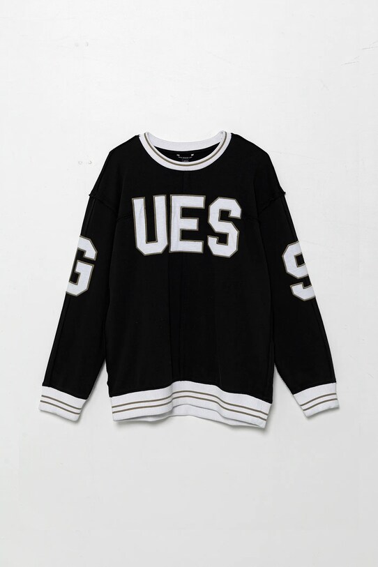 Guess bluza bawełniana dziecięca aplikacja czarny L5GQ04.KA6R4.PPYA