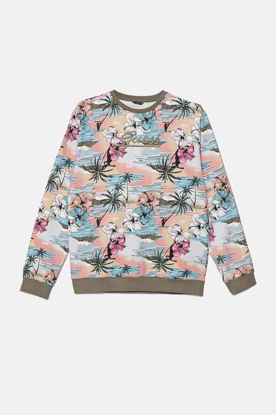 Guess hanorac de bumbac pentru copii imprimeu turcoaz L5GQ05.KA6R4.PPYA