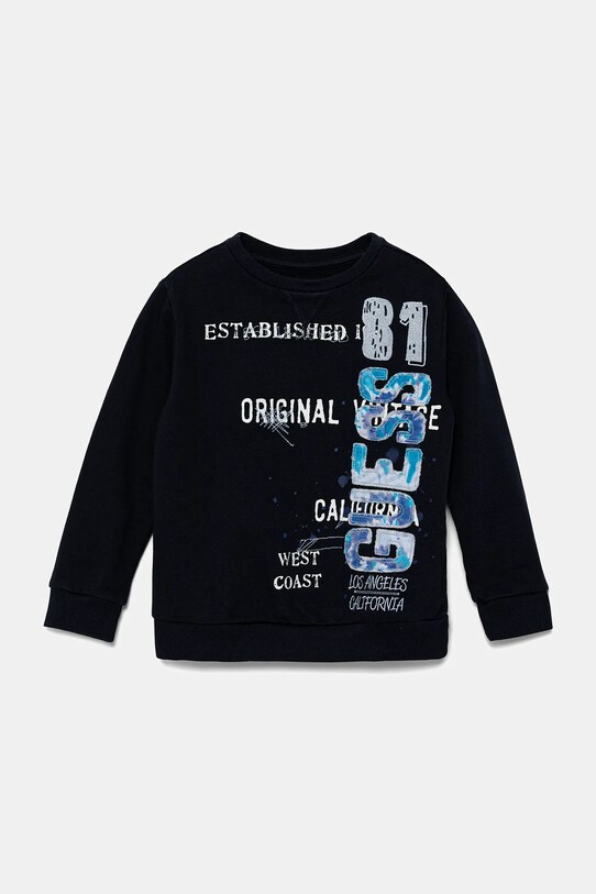 Guess hanorac de bumbac pentru copii imprimeu bleumarin N5GQ01.KA6R4.PPYA