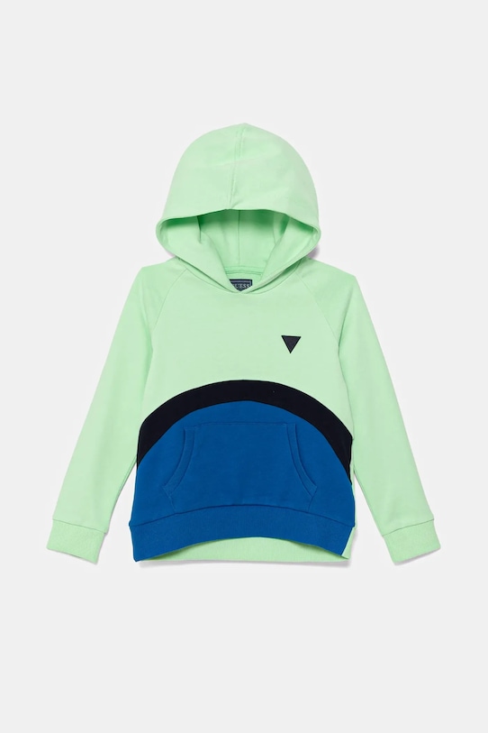 Guess bluza bawełniana dziecięca z kapturem zielony N5GQ02.KA6R4.PPYA