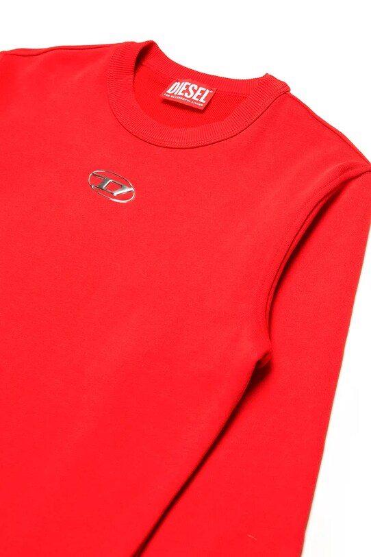 Мальчик Детская хлопковая кофта Diesel SMACSISOD OVER SWEAT-SHIRT J02024 красный