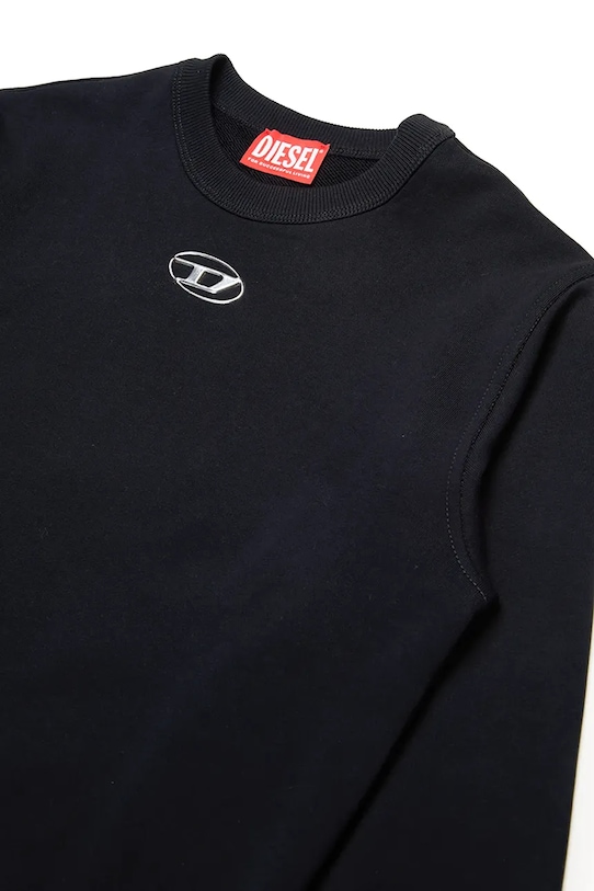 Αγορίστικα Παιδική βαμβακερή μπλούζα Diesel SMACSISOD OVER SWEAT-SHIRT J02024 μαύρο