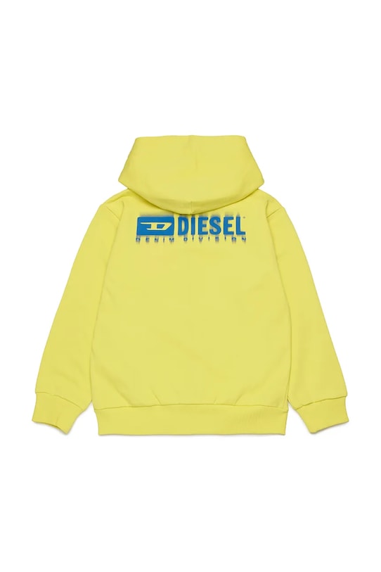 Diesel hanorac de bumbac pentru copii SVOUGZIP OVER SWEAT-SHIRT J02039 galben SS25