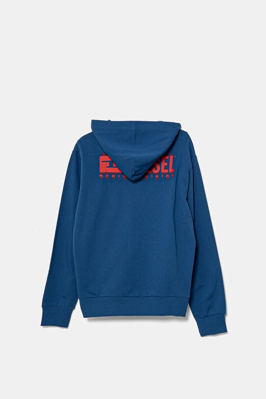 Diesel bluza bawełniana dziecięca SVOUGZIP OVER SWEAT-SHIRT J02039 fioletowy SS25