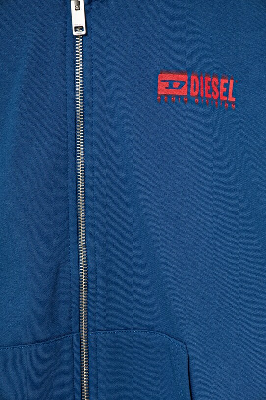 Chłopiec Diesel bluza bawełniana dziecięca SVOUGZIP OVER SWEAT-SHIRT J02039 fioletowy