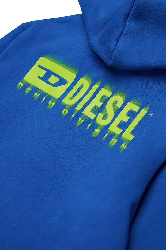 Diesel hanorac de bumbac pentru copii SVOUGZIP OVER SWEAT-SHIRT albastru J02039