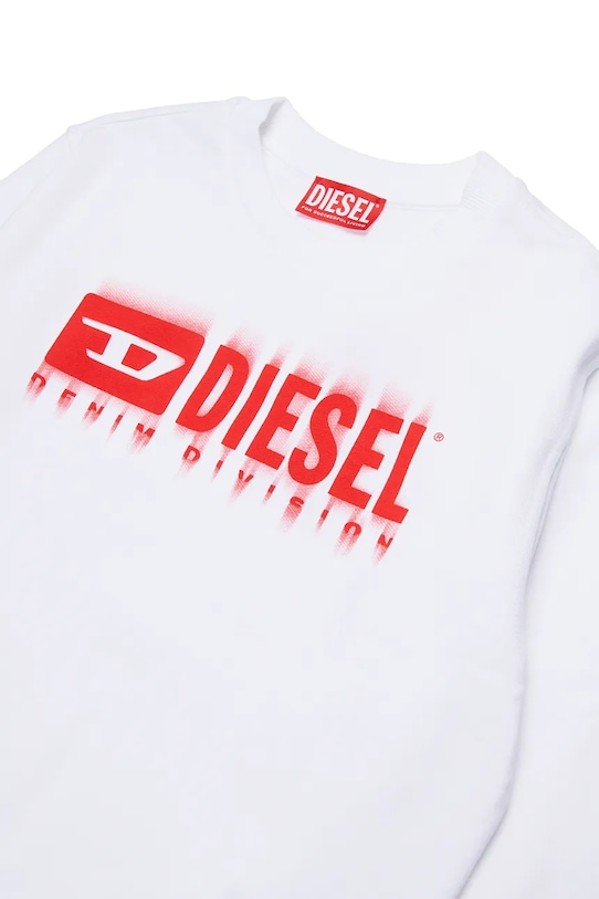 CHLAPEC Dětská bavlněná mikina Diesel SGINNL8 OVER SWEAT-SHIRT J02040 bílá