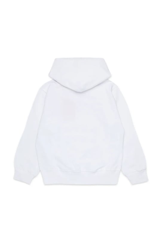 Diesel hanorac de bumbac pentru copii SGINNHOODL5 OVER SWEAT-SHIRT J02042 alb SS25