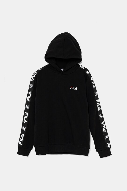 Дитяча кофта Fila IDSTEDT з капюшоном чорний FAT0675
