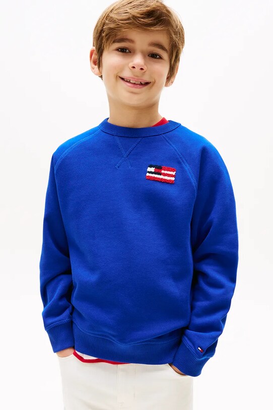 Dětská mikina Tommy Hilfiger nášivka fialová KB0KB09571.PPYA