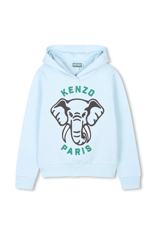 Дитяча бавовняна кофта Kenzo Kids з капюшоном блакитний K61127.86.108