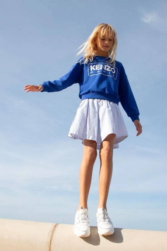 Kenzo Kids hanorac de bumbac pentru copii print albastru K61133.114.150