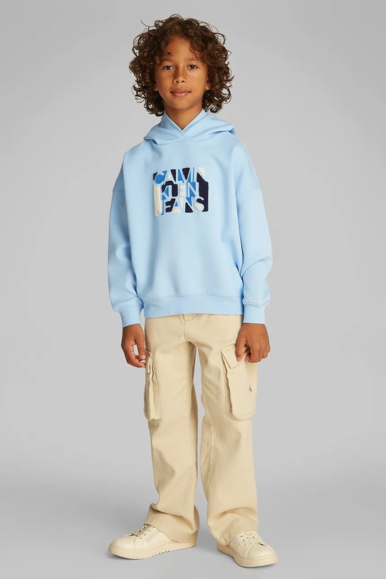 Dětská mikina Calvin Klein Jeans nášivka modrá IB0IB02460.PPYA
