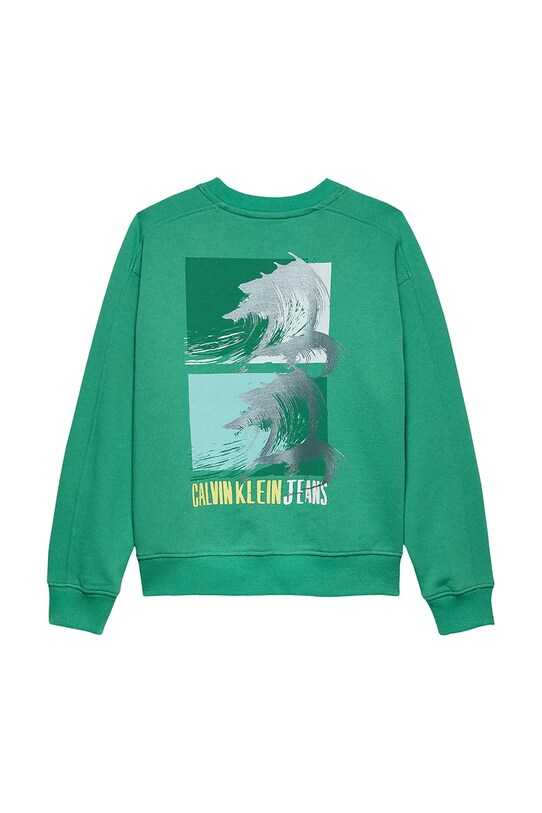 Băieți Calvin Klein Jeans hanorac de bumbac pentru copii IB0IB02462.128.176.PPYA verde