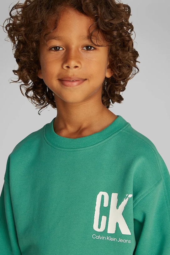 Calvin Klein Jeans bluza bawełniana dziecięca IB0IB02462.128.176.PPYA zielony