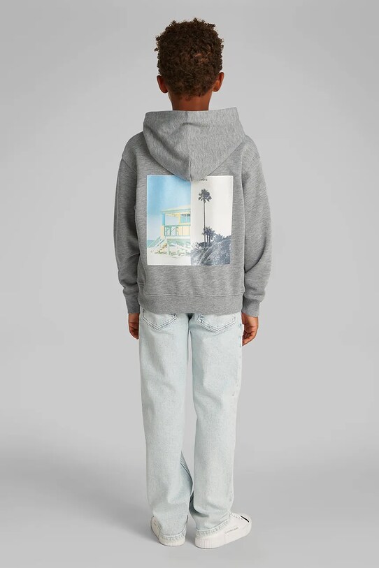 Calvin Klein Jeans gyerek melegítőfelső pamutból pamut szürke IB0IB02468.PPYA