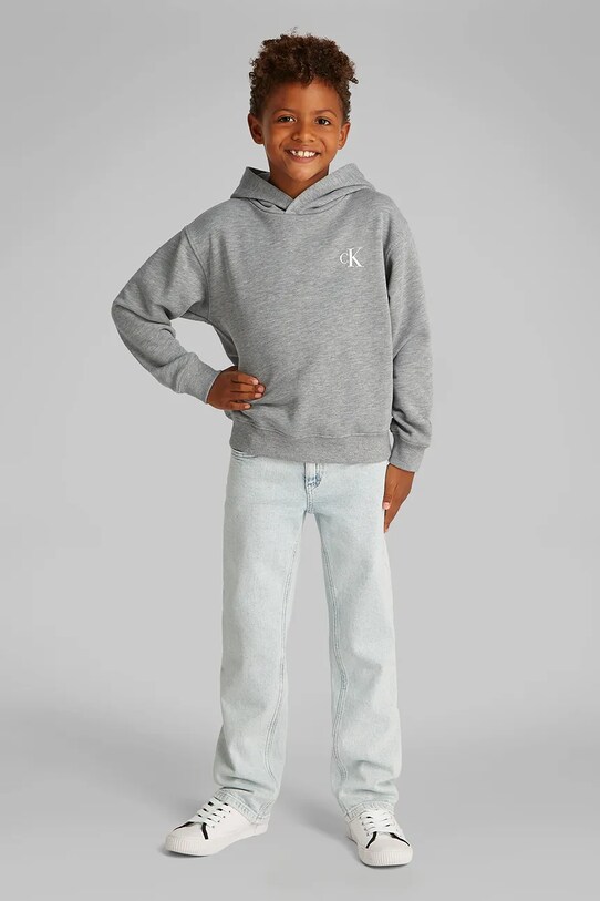 Calvin Klein Jeans gyerek melegítőfelső pamutból szürke IB0IB02468.PPYA